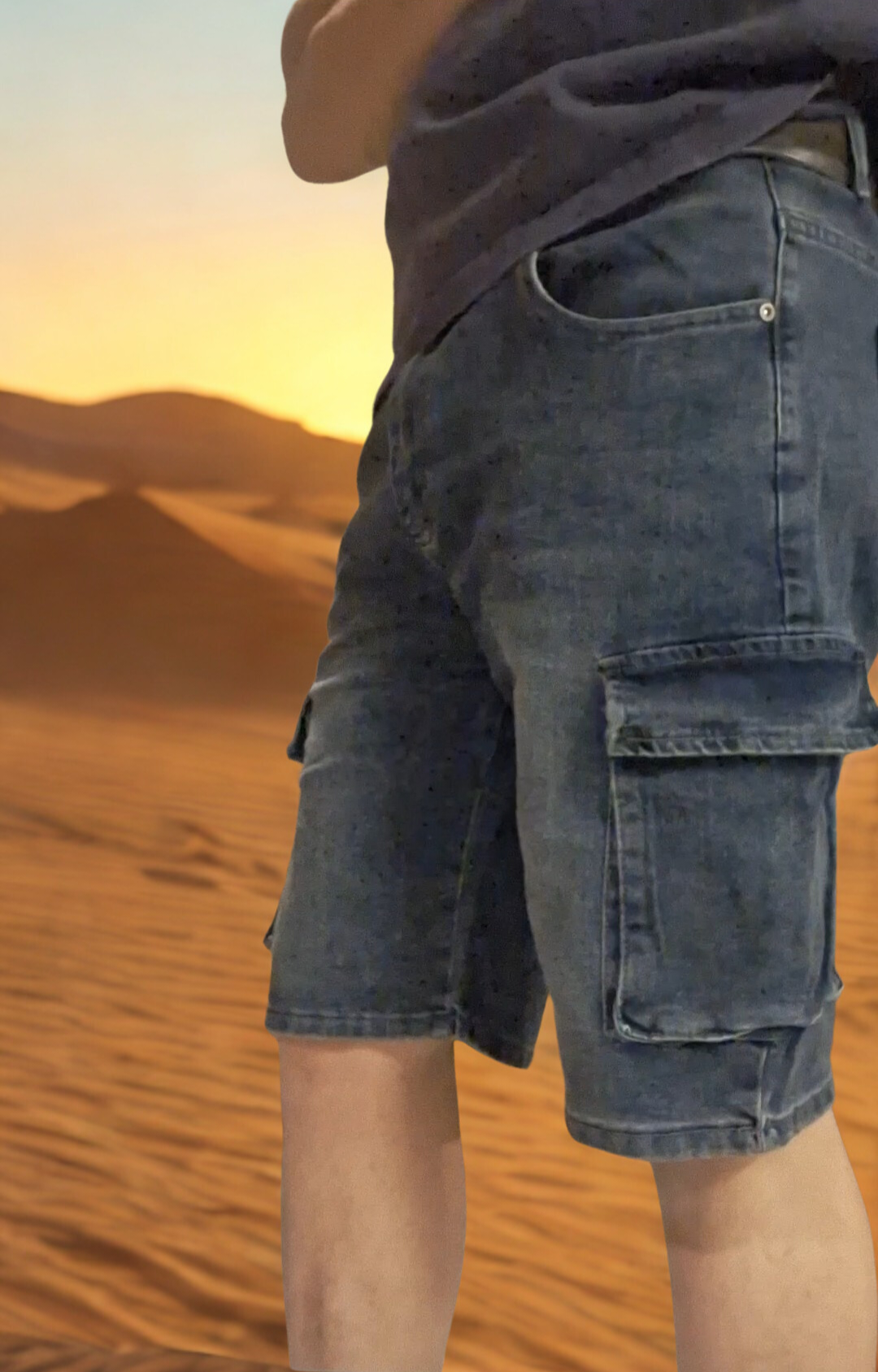 Men's Cargo Shorts - Stretchable Denim